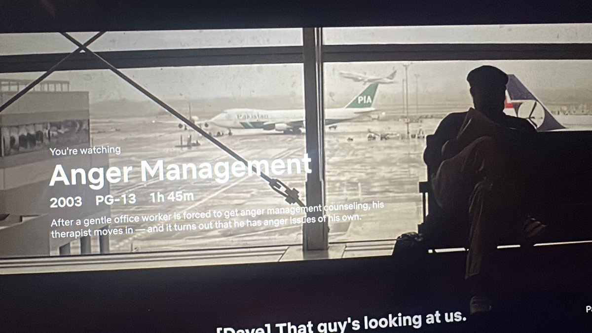 AbdullahZu6883's tweet photo. Okay so this is funny. Finding a PIA plane on an American movie and the irony it’s named Anger Management. #PIA #Pakistan https://t.co/OmoFNvN5XW