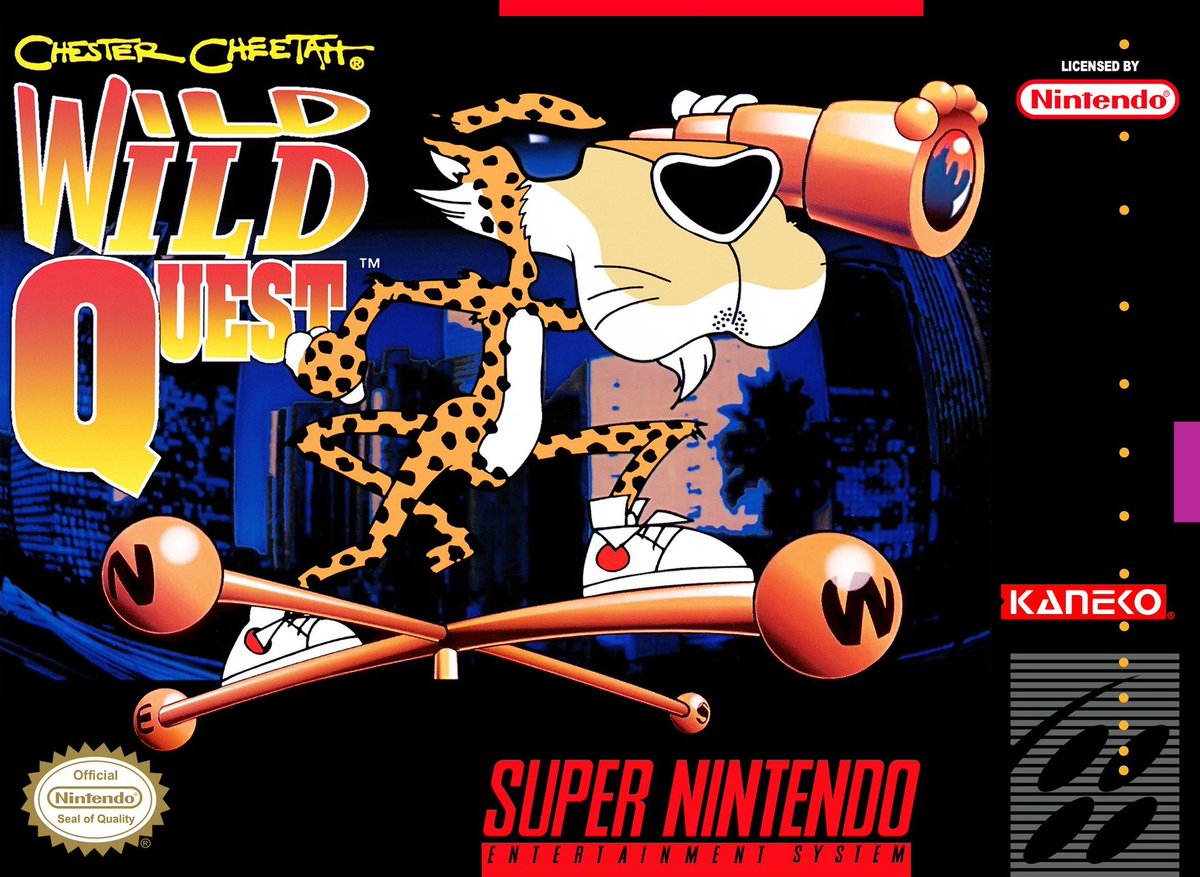 RetroEvery's tweet image. Join the coolest cat on a cross-country platforming adventure! Chester hunts for map pieces to Hip City through punny levels like &quot;Not-so-great Falls&quot; and &quot;Las Vaguest&quot;. Collect Cheetos and dodge enemies! Favorite city? #SNES #ChesterCheetah #RetroGaming