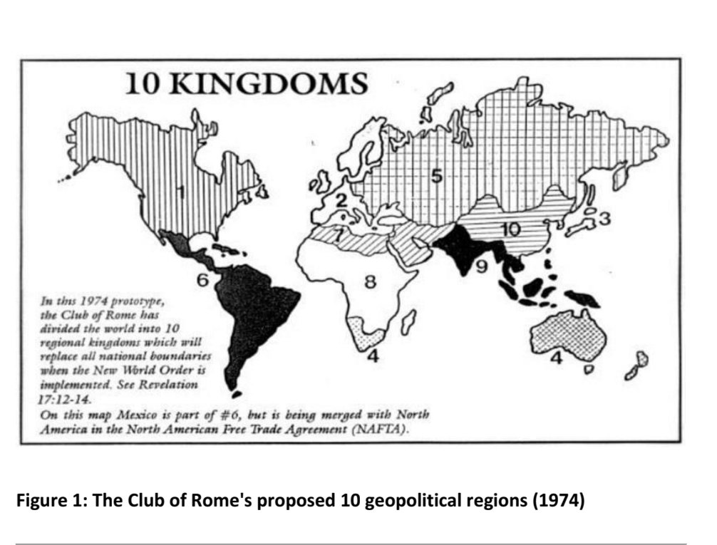 NathaliebTemp's tweet image. #clubOfRome &apos;s representation of the 10 kingdoms in the #NWO

#Greenland and #Canada and #USA are in one kingdom 👿