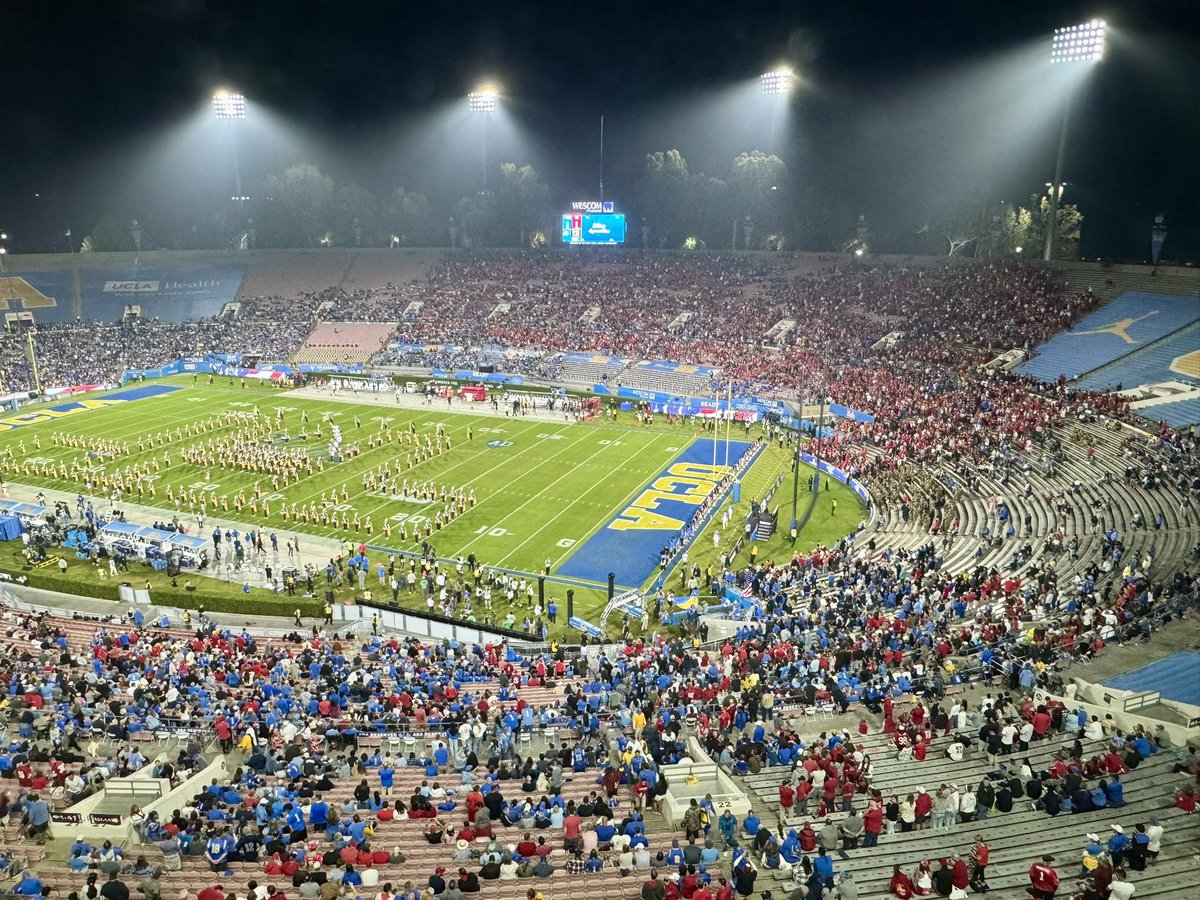 The Rose Bowl is very, very red. 

A true Nebraska takeover tonight.