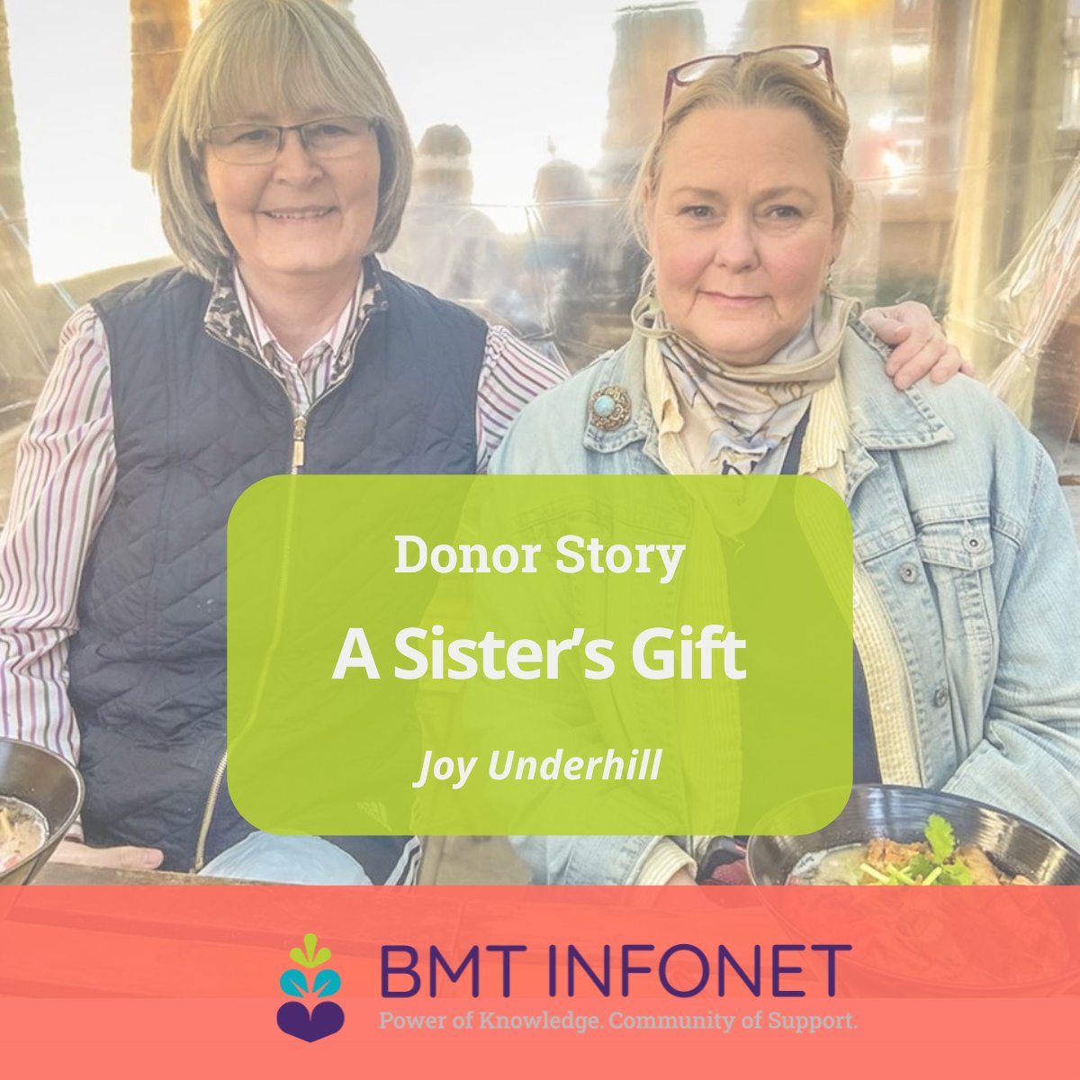 BMTInfoNet's tweet image. “A perfect ten,” they called her.

When Joy learned she was her sister’s perfect bone marrow match, she didn’t hesitate. Read A Sister’s Gift—a moving essay about courage, connection, and forgiveness. 💕

👉 bmtinfonet.org/story/donor-jo…

#BMTInfoNet #StemCellDonor #StoriesOfHope