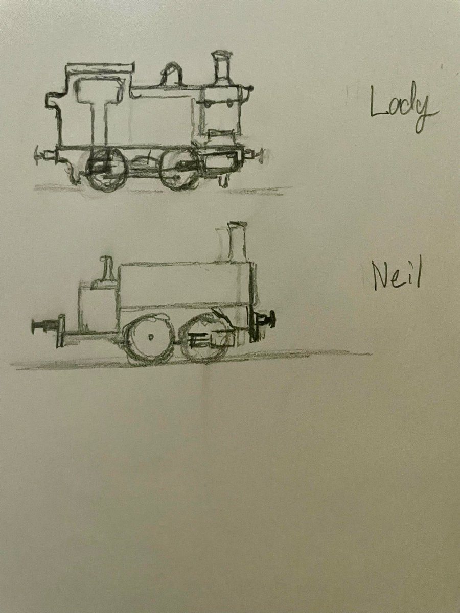 WSmallengine's tweet image. A little idea I’ve had for a while.

Awdry says Neil was sold to the Crovans Gate Mining Company, and that he delivers stone to the harbor at Kirk Ronan. I’ve thought for a while that the company could have a couple engines, that live at KR and deliver stone trains.