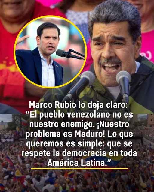 Ediliacaro's tweet photo. Marco Rubio endurece su postura:
“Las acciones contra Nicolás Maduro van a subir de nivel. ¡La dictadura no puede seguir impune!”
 Y lo deja claro: EE.UU. no está en guerra con Venezuela, está del lado del pueblo. El enemigo es el régimen, no la nación. https://t.co/zYHiypAsOc
