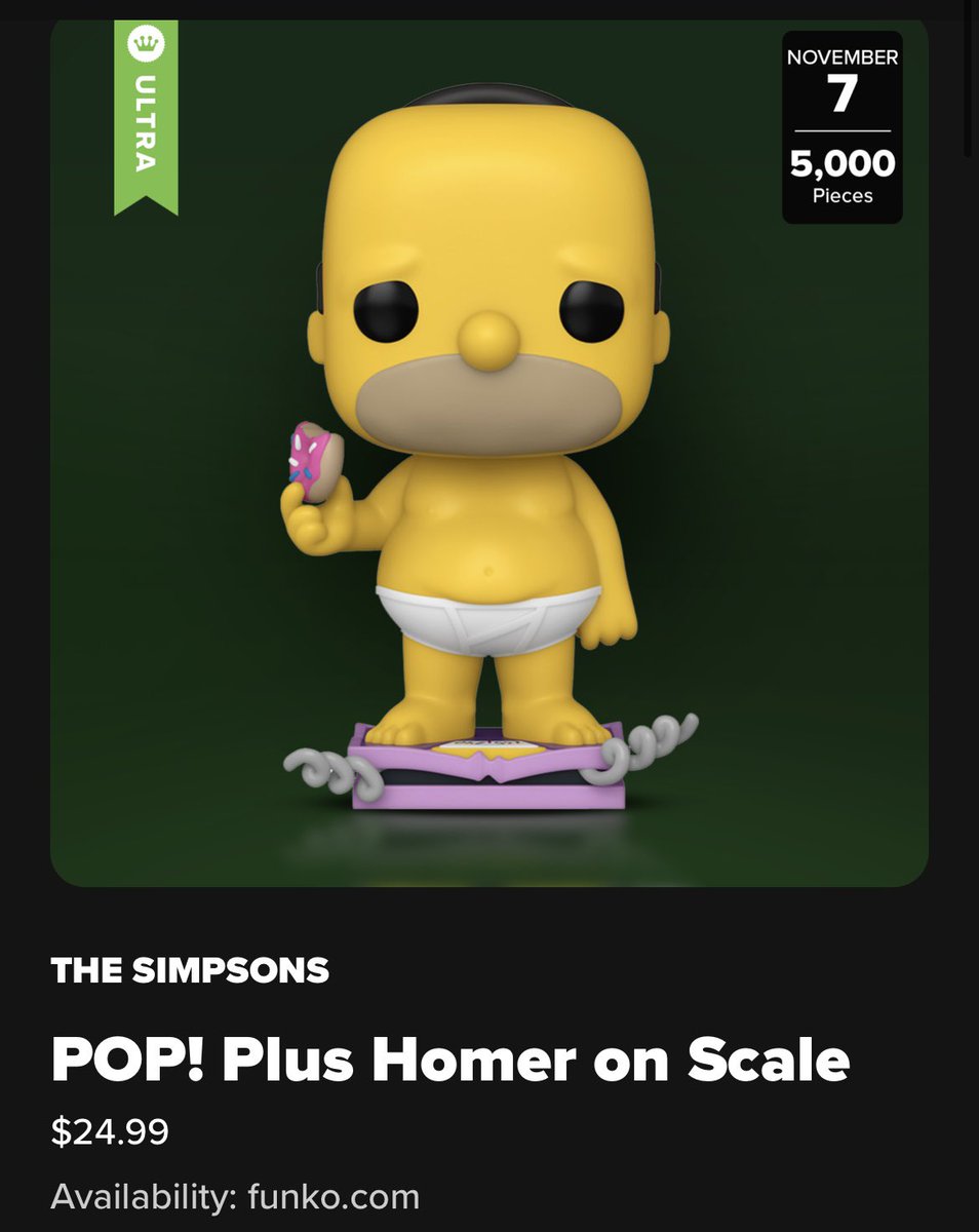 LEFunkoDB's tweet image. 055: Homer on Scale Funko POP! Plus - 1/5,000

Release: 07/11/25

Limited Edition, 5,000 Pieces Only (Ultra)

Funko Exclusive

#Funko #FunkoPOP #LimitedEdition #TheSimpsons