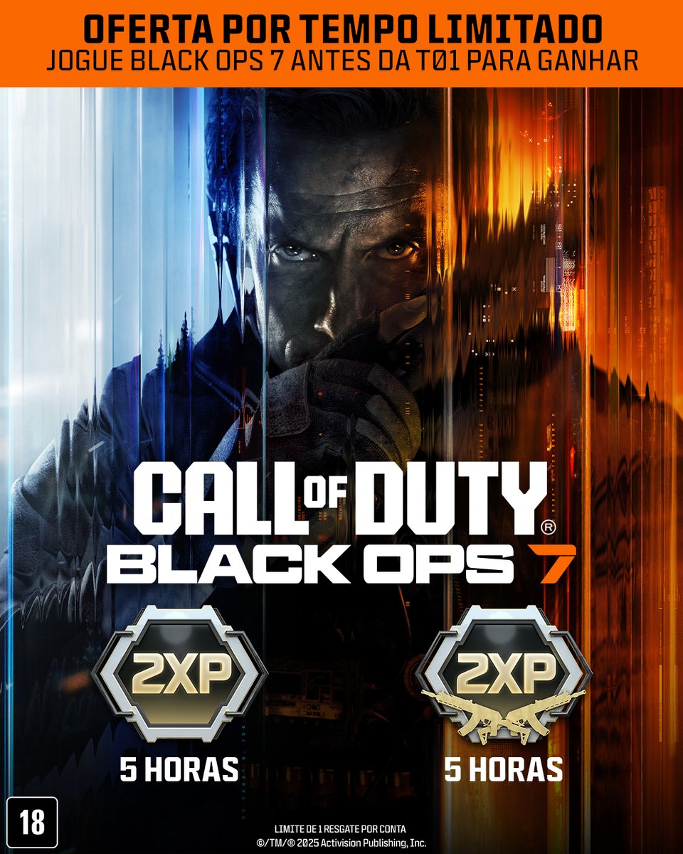 Entre no #BlackOps7 antes da Temporada 01 e ganhe 5 horas de 2XP e 5 horas de 2XP de Arma 💥