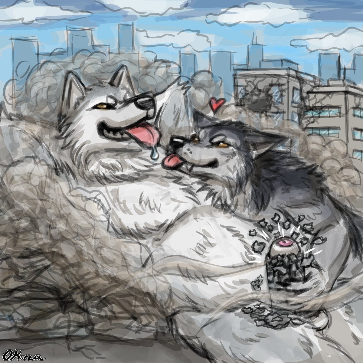 Found the perfect building for my big beasty <a href="/BigBadKami/">BigKami COMMISSIONS OPEN DM IF INTERESTED!</a> 
Love to give him a hand when he gets lazy~