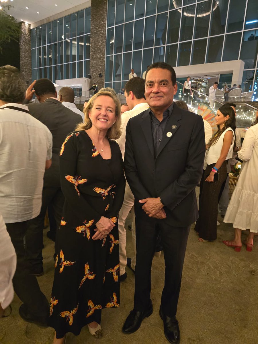 Foreign Minister Hon. Francis Fonseca greeted the President of the European Investment Bank <a href="/NadiaCalvino/">Nadia Calviño</a> on the margins of the EU-CELAC Summit in Santa Marta, Colombia. They spoke on building upon Belize–EIB cooperation, especially following the Bank’s participation in the