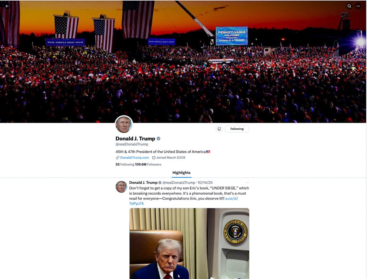 bemoore2015's tweet image. Why haven’t I received and posts from President Trump since Oct 14th?