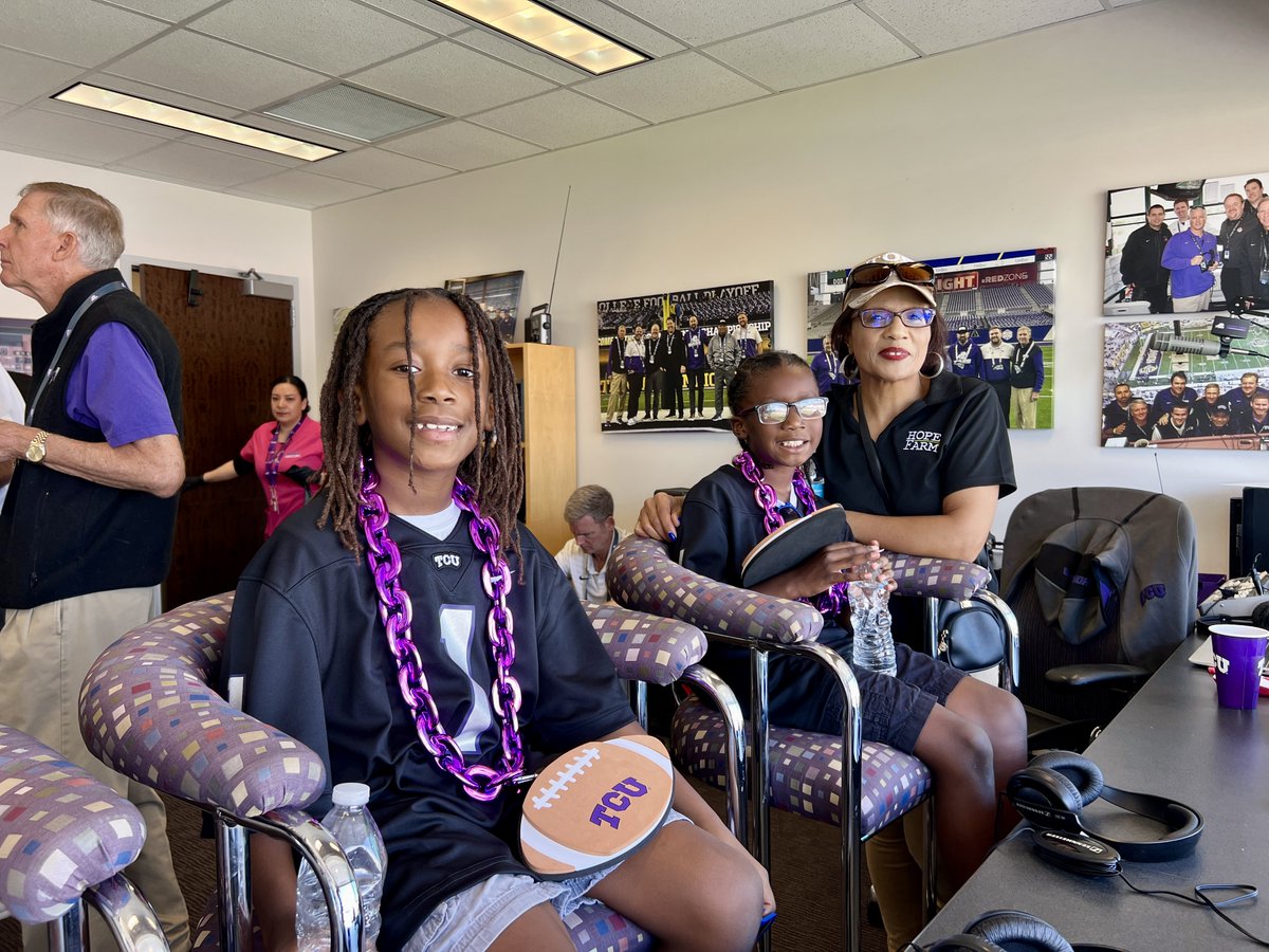 HopeFarmInc's tweet image. Thank you, @dmleasing and @tcuathletics for the amazing game day experience for Timothy and Thomas!