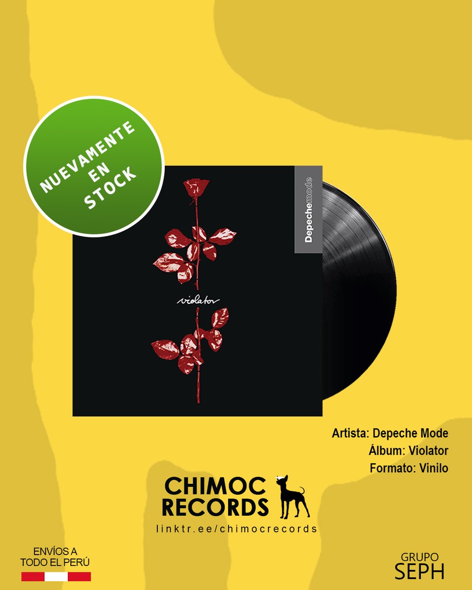 ChimocRecords's tweet image. ¡Nuevamente en disponible stock! 🔥
Depeche Mode - Violator
Vinilo nuevo y sellado
➡️ Precio: S/ 145

#DepecheMode #Violator #DaveGahan #MartinGore