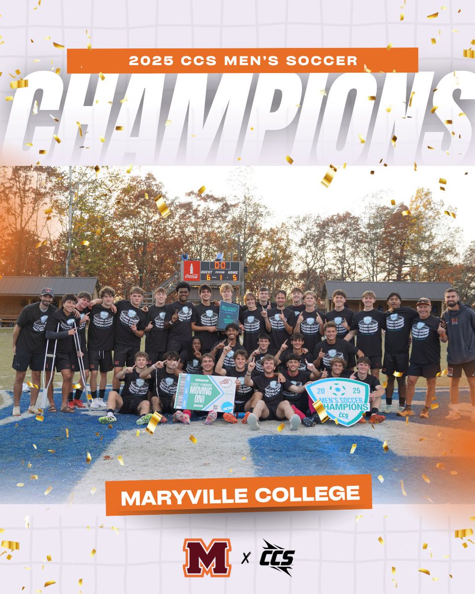 ‼️ SCOTS REIGN VICTORIOUS ‼️

Congratulations to @mcscots <a href="/mcscotsmsoccer/">Maryville College Men's Soccer</a> for claiming the 2025 CCS Men’s Soccer Championship Title! 🏆💪

#CCS #CCSMSOC #CCSChampionships #WeAreTheSouth