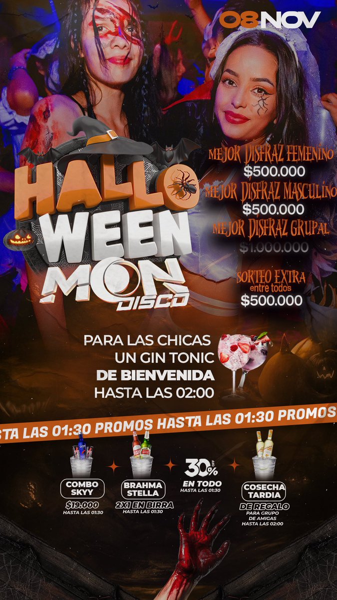 MOONDISCO1's tweet image. SABADOO MOON🎃
#FDD HALLOWEEN

💥 S O R T E O💥

✅ 1 Vale de 100MIL
✅ 1 Vale de 60MIL 🫶🏻
✅ 2 COMBOS SKYY
✅ 2 COMBOS DU🥂
✅ 2 COSECHAS

Dale...
🔁Rt
❤Fav
✅ @ a dos am