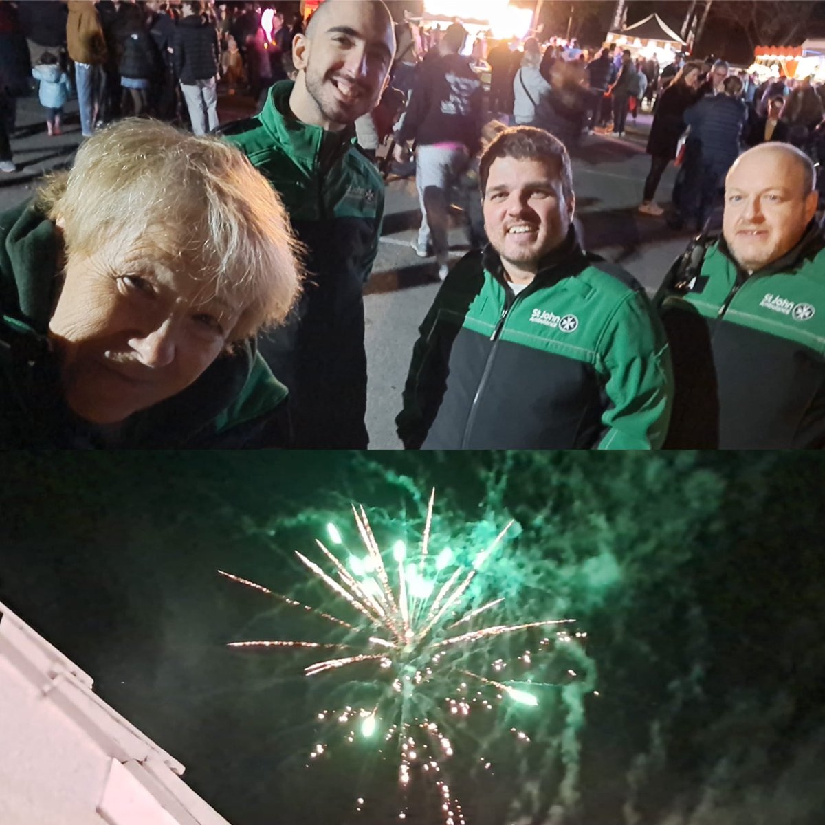 Out with Trish, James and Shay this evening for a Fireworks display in Cardiff. Just one of many that <a href="/SJACymru/">St John Ambulance Cymru</a> #StJohnPeople have covered this week. Ensuring everyone were kept safe and there #JustInCase. 
Remember to look after yourself this #Bonfire weekend.