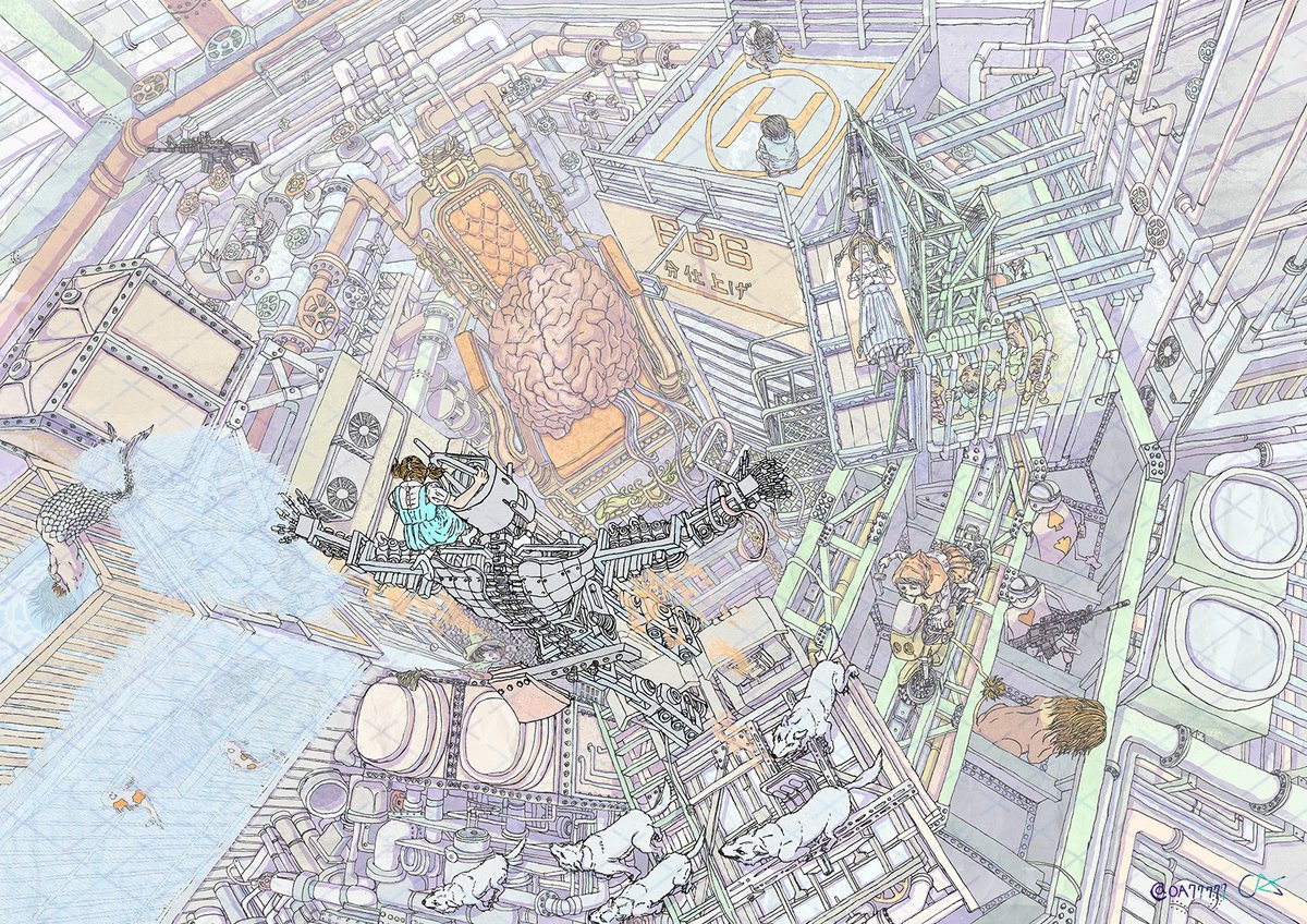 躍動感出て凄いです・・・。
箱と人形でパースと消失点とか描いている基礎タイプではできない芸当過ぎる・・・。
さいとう・たかを先生も似たような教え方していましたが・・・アレは難しいと思う・・・。