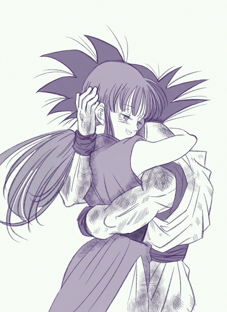 落書き　🥛🥕
チチと悟空を描くと癒される。悟チチセラピー😇

Drawing Goku and Chi-Chi has a healing effect on me.

#dragonballfanart #doodle
 #ドラゴンボール