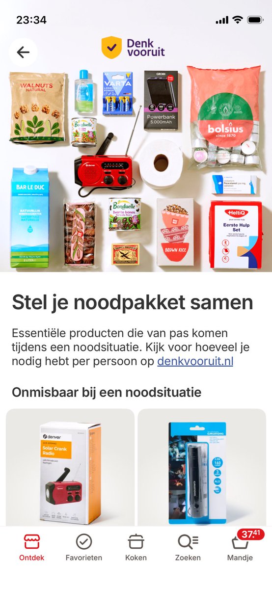 Picnic doet mee in de “koop je noodpakket” wedstrijd..