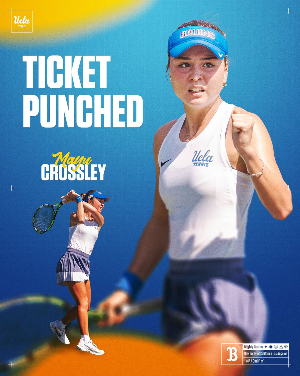𝑴𝒂𝒚𝒖 𝑪𝒓𝒐𝒔𝒔𝒍𝒆𝒚 ➡️ #NCAATennis 🎟️👊

#GoBruins