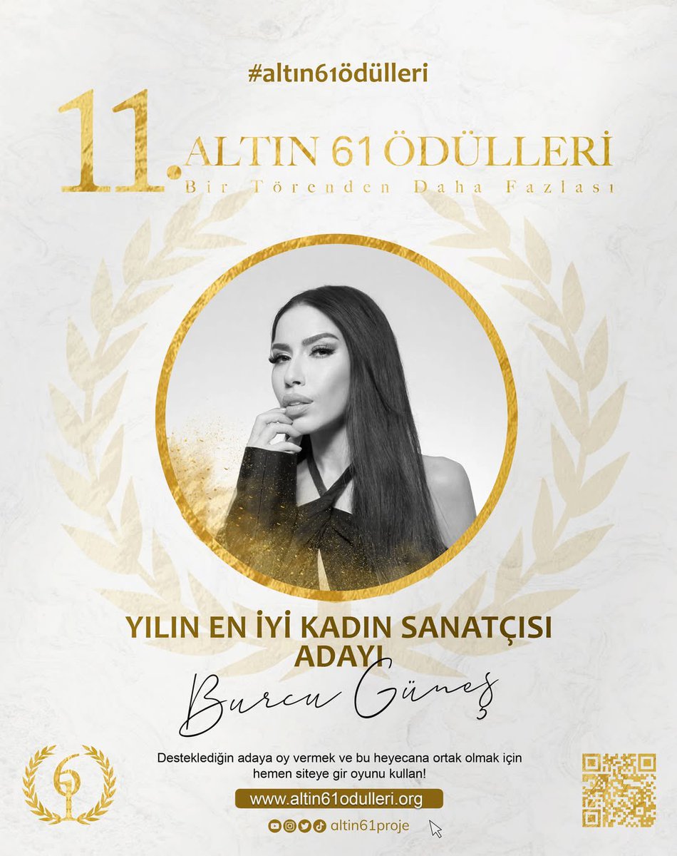 11. Altın 61 Ödülleri’nde “En İyi Kadın Sanatçı” dalında Güneş’imiz aday! 💓
Oy vermek için; altin61odulleri.org/contact-8

#burcugüneş
