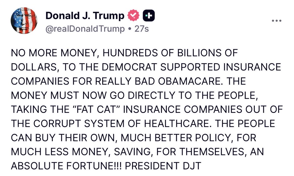 MAGAVoice's tweet image. BREAKING 🚨 President Trump stuns America by saying ‘NO MORE MONEY’ for Obamacare. HUGE

I ABSOLUTELY AGREE 💯