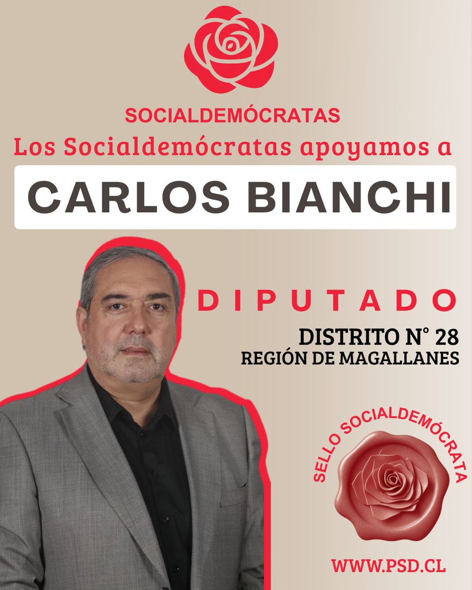 Un gran dioutado para Magallanes. Los socialdemócratas apoyamos a Carlos Bianchi. <a href="/CarlosBianchiCh/">Diputado Carlos Bianchi Chelech</a>