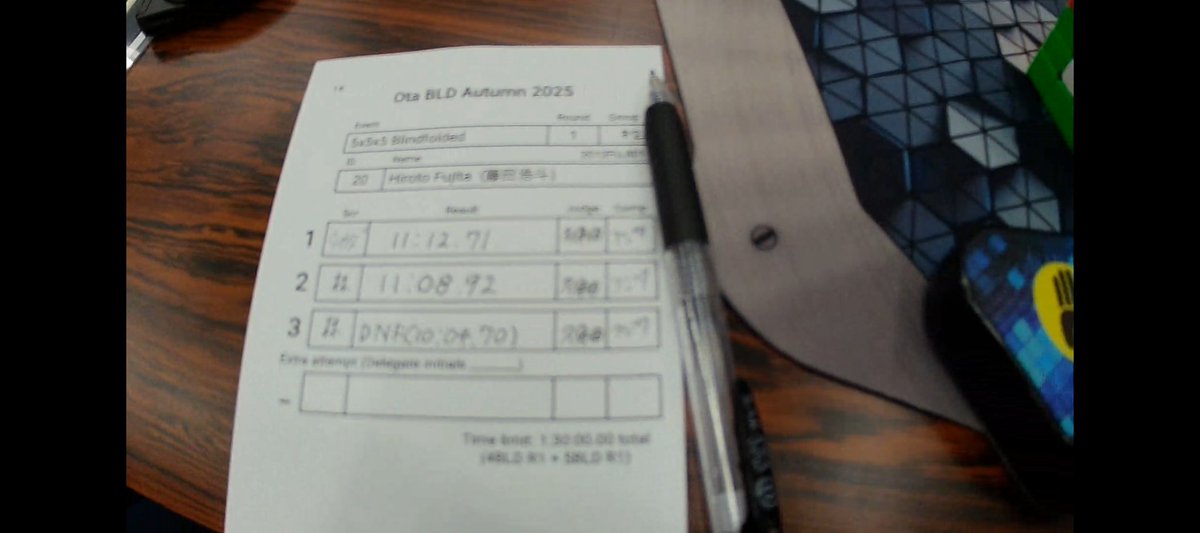 plusplusOH's tweet image. 5BLDの動画見返したら、3試技目はXセンター1手順目の逆セットアップが足りていなかった
もし揃っていたらmeanが10:48.00で当時のNRタイだった（狙いは良かったですね）