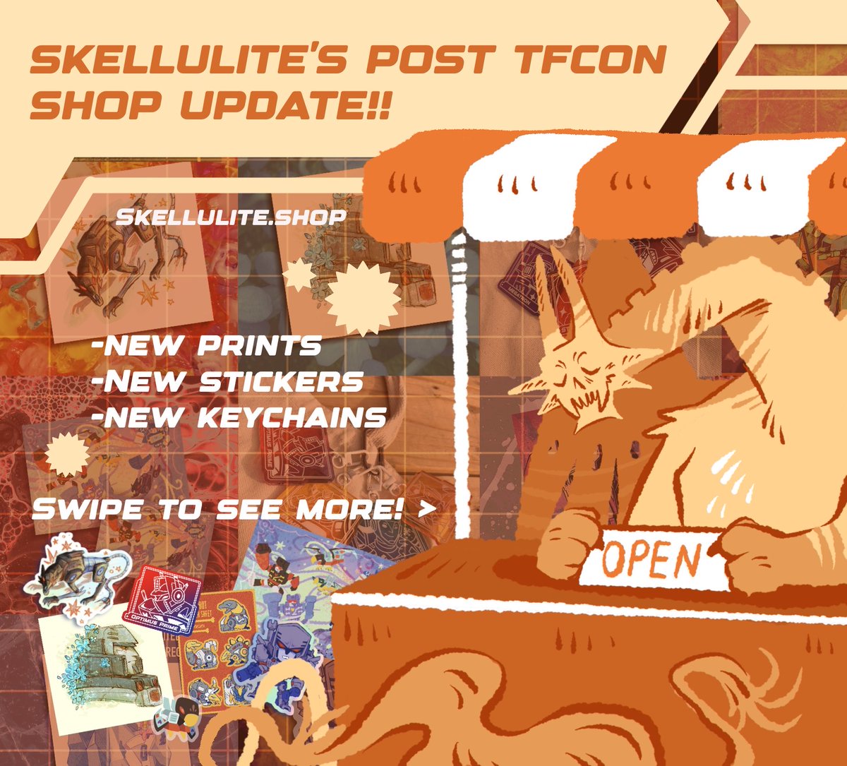 skellulite's tweet image. TFCON LEFTOVERS NOW AVAILABLE!!! You can find all merch featured here and more on my shop site: skellulite.shop !

#maccadam #transformers #tfcon