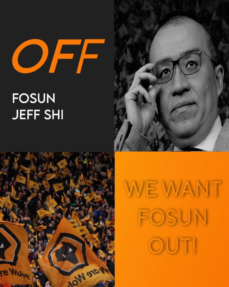 WolvesTurkey's tweet image. 𝗪𝗲 𝘄𝗮𝗻𝘁 𝗙𝗼𝘀𝘂𝗻 𝗢𝗨𝗧!

#FosunOut 
#wwfc