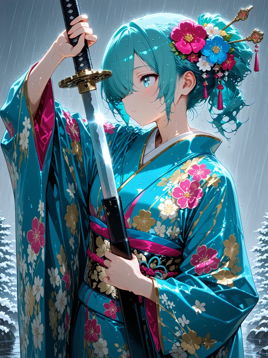 日曜日🌧️⚔️ #AIイラスト #初音ミク