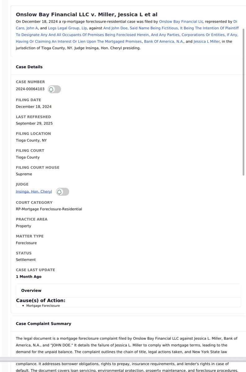 YourXFriend1's tweet photo. @sixohwtf @cice_jess @BinghamtonDaily @TMZ @HarveyLevinTMZ @CryptoDickbutts Will Jessica Miller Cice be able to keep her home after these foreclosure docs came about? Her husband has also filed for bankruptcy. He’s a financial advisor. We don’t mind Chris though. Poor guy is going through a lot on behalf of his big mouth fake wife. https://t.co/khe18xrI1h