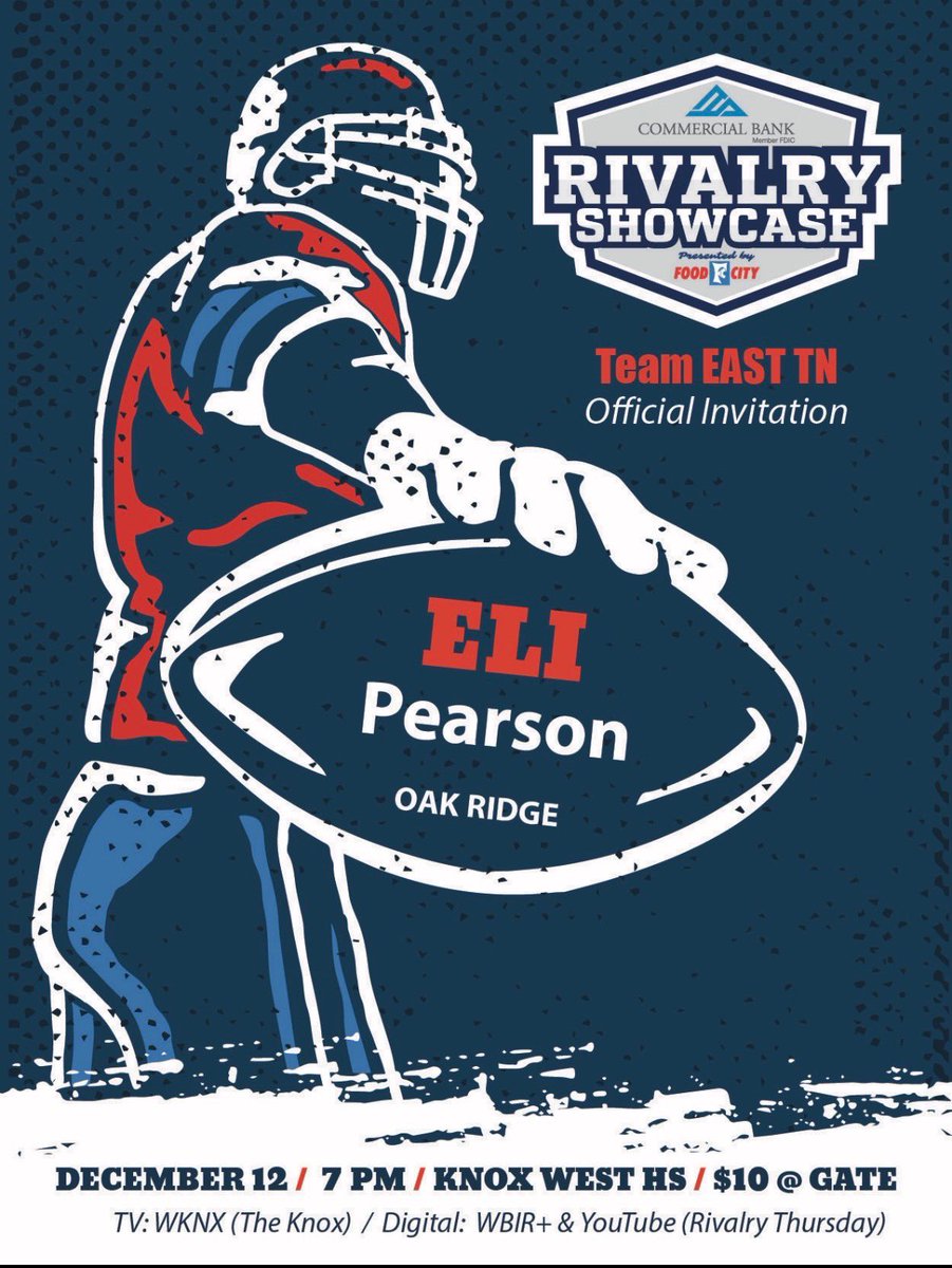 Thankful for the selection and excited to play in the Rivalry Showcase for Team East TN next month.
<a href="/rivalrythursday/">RIVALRY THURSDAY</a> <a href="/CommercialBank_/">Commercial Bank</a>