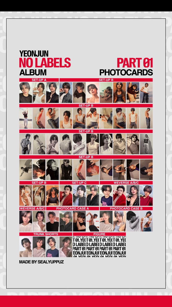 sealyuppuz's tweet image. ☆ YEONJUN NO LABELS: PART 01
photocard template / wishlist

- all album photocards (left)
- all album inclusions (right)

ㄴ HD drive link in thread
#투바투 #투모로우바이투게더 #TOMORROW_X_TOGETHER #YEONJUN #연준 #ヨンジュン #NOLABELS #PART01