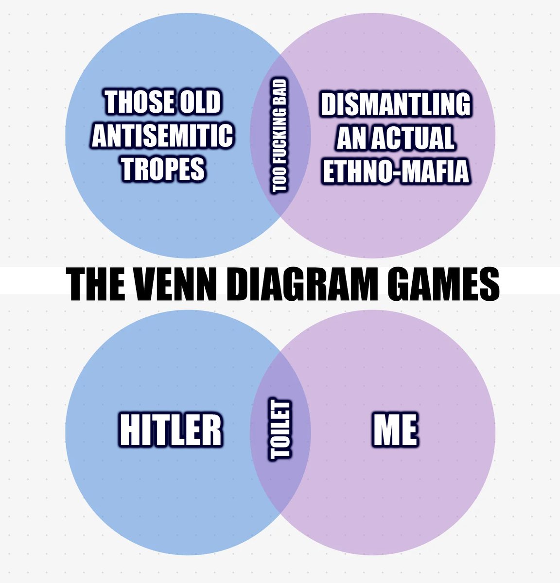 I do not play the Venn diagram games. If part of the steps to dismantling a criminal organization some how are synonymous with someone's twisted and contrived version of racism or bigotry... so be it. Every single time an ethno-mafia has been dismantled throughout history they've