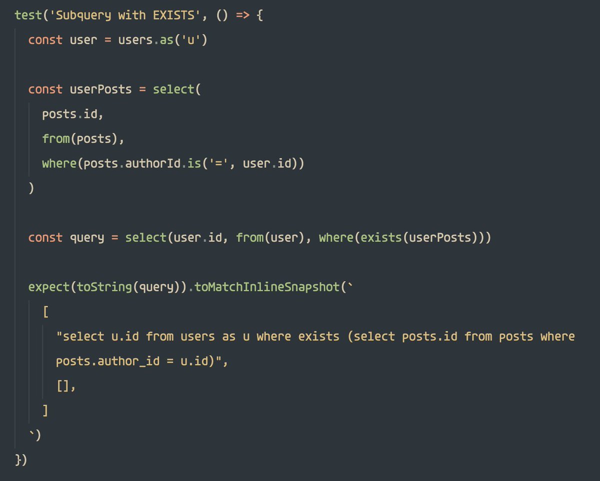 retropragma's tweet image. does this kind of query builder API appeal to anyone? assume it's type safe