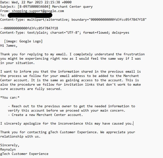 CoolTopShopTees's tweet photo. @GoogleAds 18-yr GMC [OLD-GMC-ID] hacked Mar 2022. IC3 #[IC3-NUMBER]. Support told me to open 2nd account—now perma-banned. Full evidence attached. Reinstate https://t.co/ENHY6Iokyc https://t.co/sZkahodd55