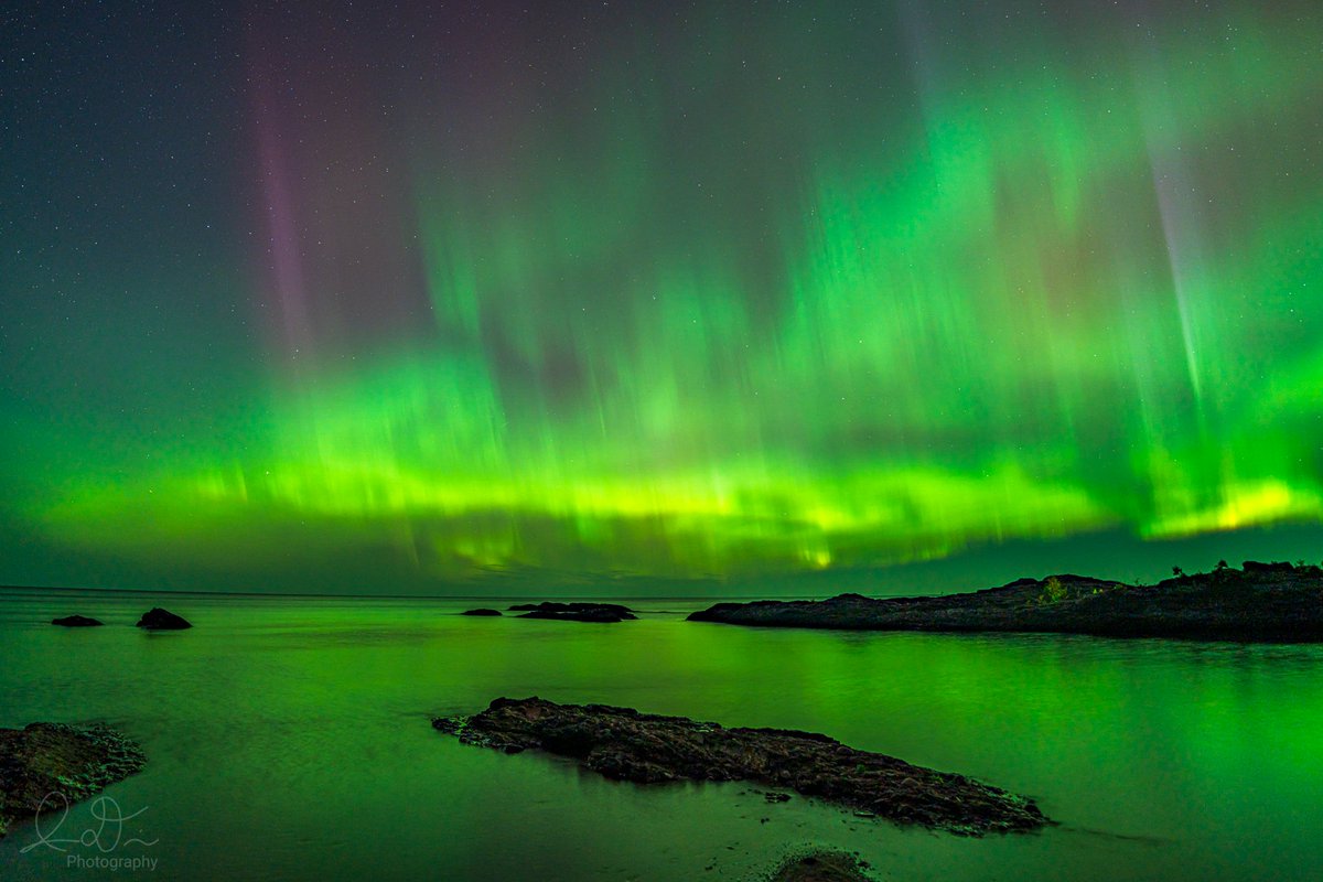 In my boredom today, I looked at and edited some pics from September 14, 2025. Got a rare Proton Aurora as well. Eagle Harbor Township, MI. #AuroraBorealis #NorthernLights #KeweenawPeninsula #StormHour #UpperMichigan #LakeSuperior #Yooper