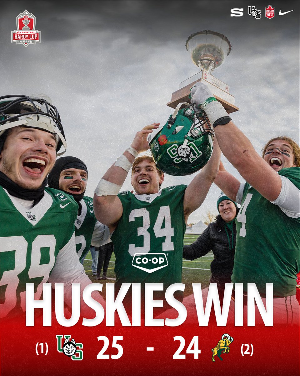 skhuskies's tweet image. 🤩 AN INSTANT CLASSIC 🤩

Jake Farrell compiled 356 yards passing and two TDs, while Ryker Frank added 183 total yards to help the Huskies complete the comeback and secure their 22nd Hardy Cup in program history! 🙌

#HuskiePride | #PowerofthePack