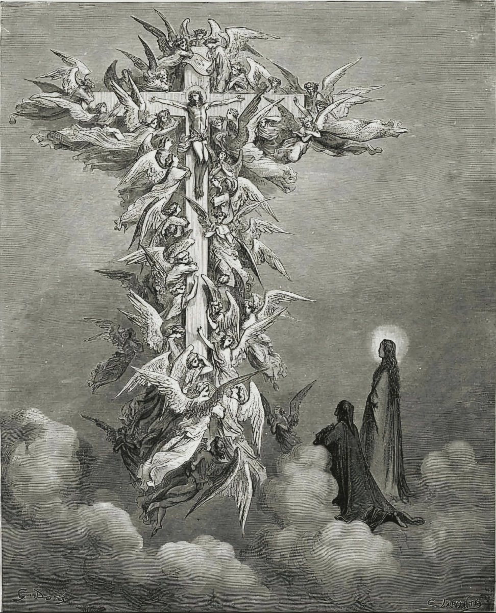 The Vision of the Cross, Gustave Doré and C. Laplante, (engraver), 1861 from the Paradiso in Dante's Divine Comedy