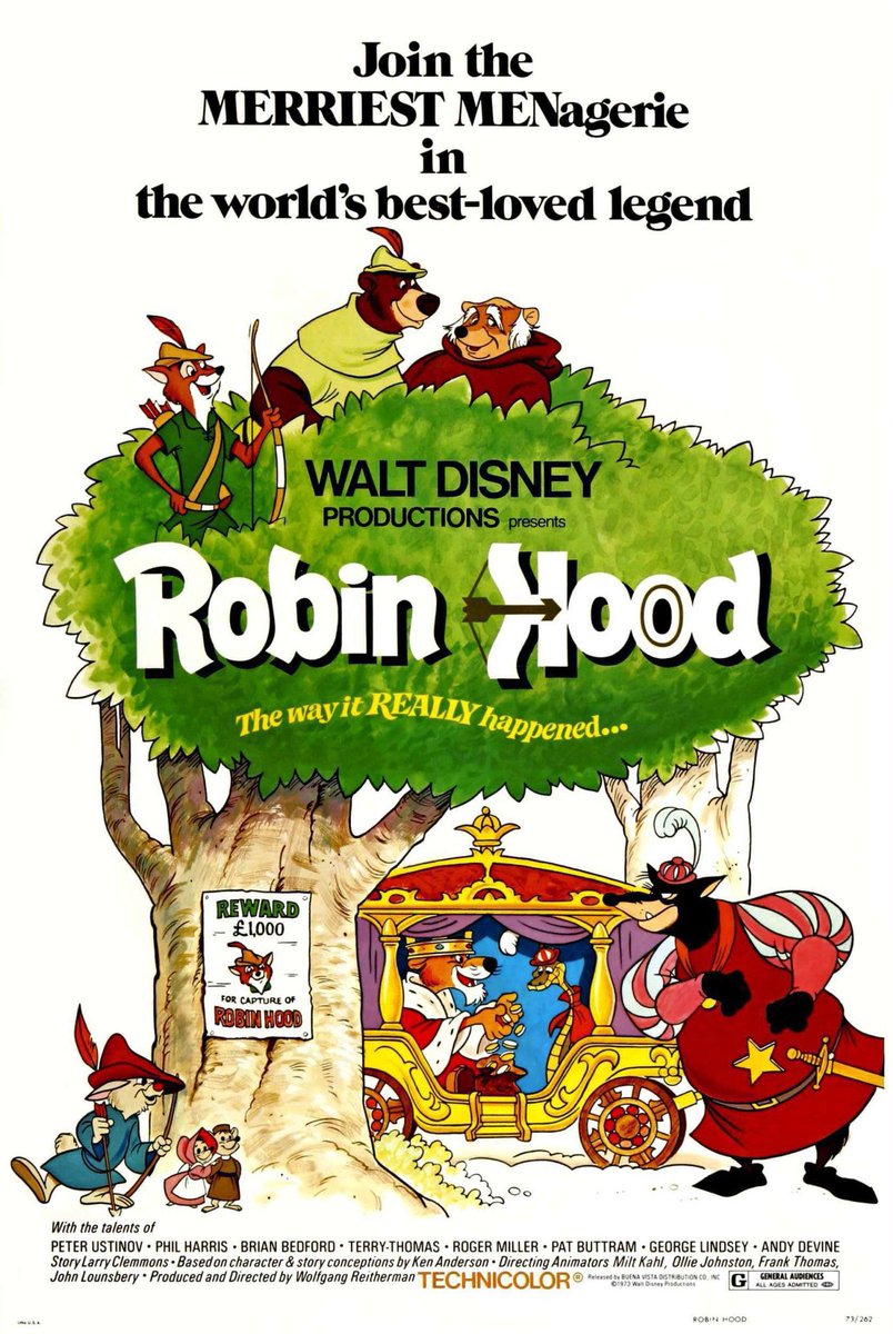 🎬Disney’s ‘Robin Hood’ premiered in theaters 52 years ago, November 8, 1973