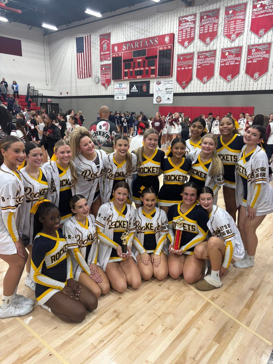 Congratulations to the cheer team on placing 1st overall and earning best overall sportsmanship at the Spartan Cheer Competition