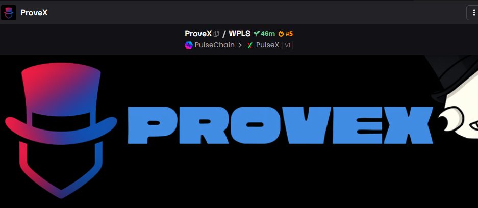 The first ProveX launched on #PulseChain 

It's provable, no need for trust

0xA06C137F69516Dc7023B857eCF2C5D7b4E740f3C