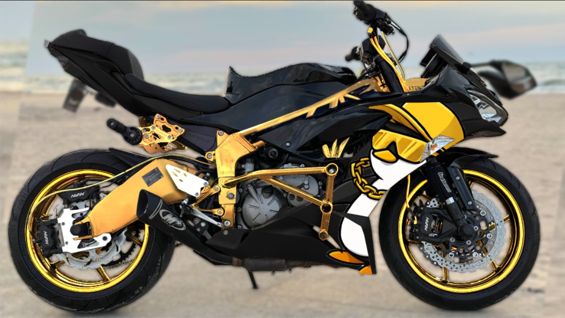 This winter is going to be a ton of work, but my goal is to make my bike on the left look like the bike on the right I just finished designing it in Photoshop🔥