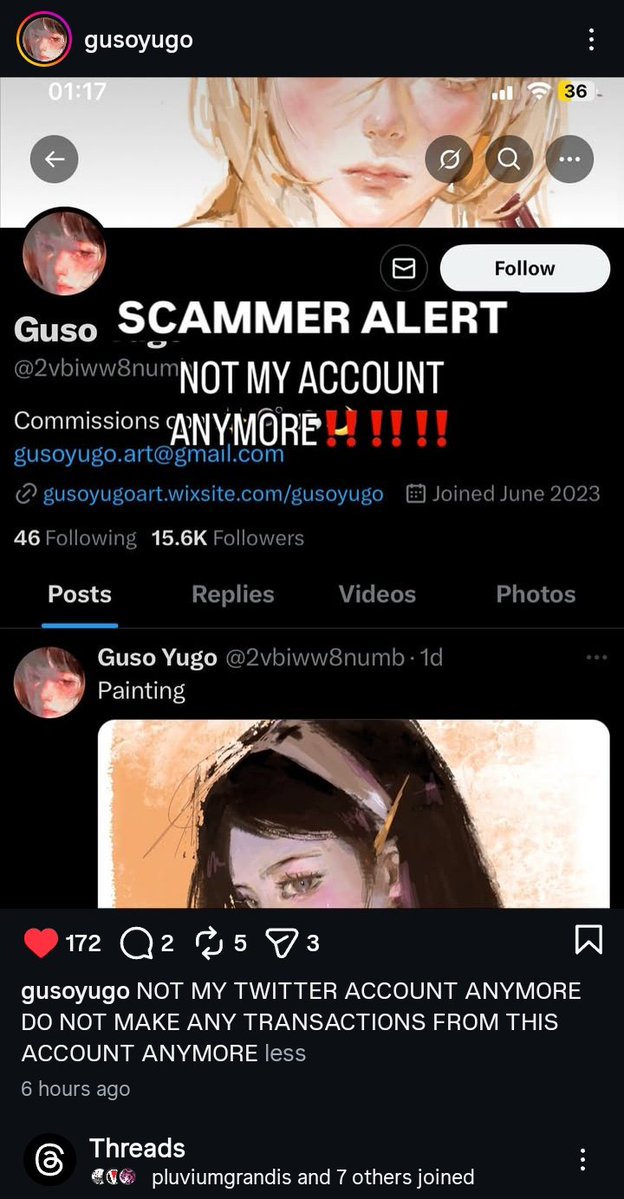 vizzllimee's tweet image. Noooo 😭 , I just opened Instagram then I saw this post from my idol , 
@2vbiww8numb got hacked 😿
more informatin on his Instagram #ScamAlert #artist #artmoots