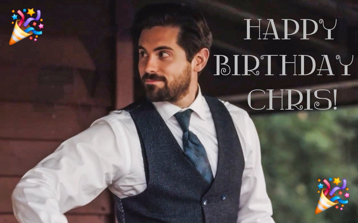 Happiest of birthdays to you <a href="/ChrisMcNally_/">Chris McNally</a> !🥳 May your special day be as spectacular as you are! 💖 #HappyBirthdayChris 

#ChrisMcNally <a href="/hallmarkchannel/">Hallmark Channel</a> <a href="/MichelleVicary/">MichelleVicary</a>