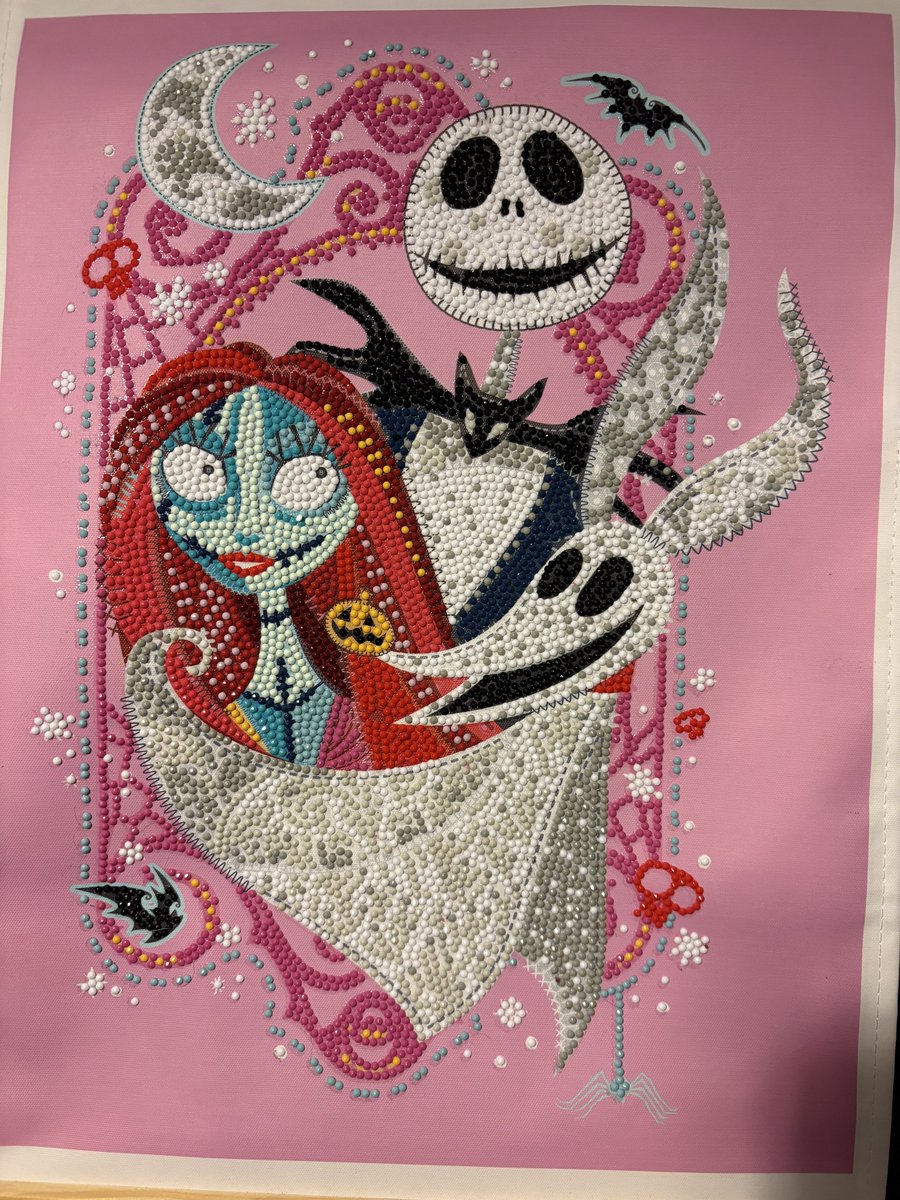 i have finally finished the diamond painting i started six months ago .