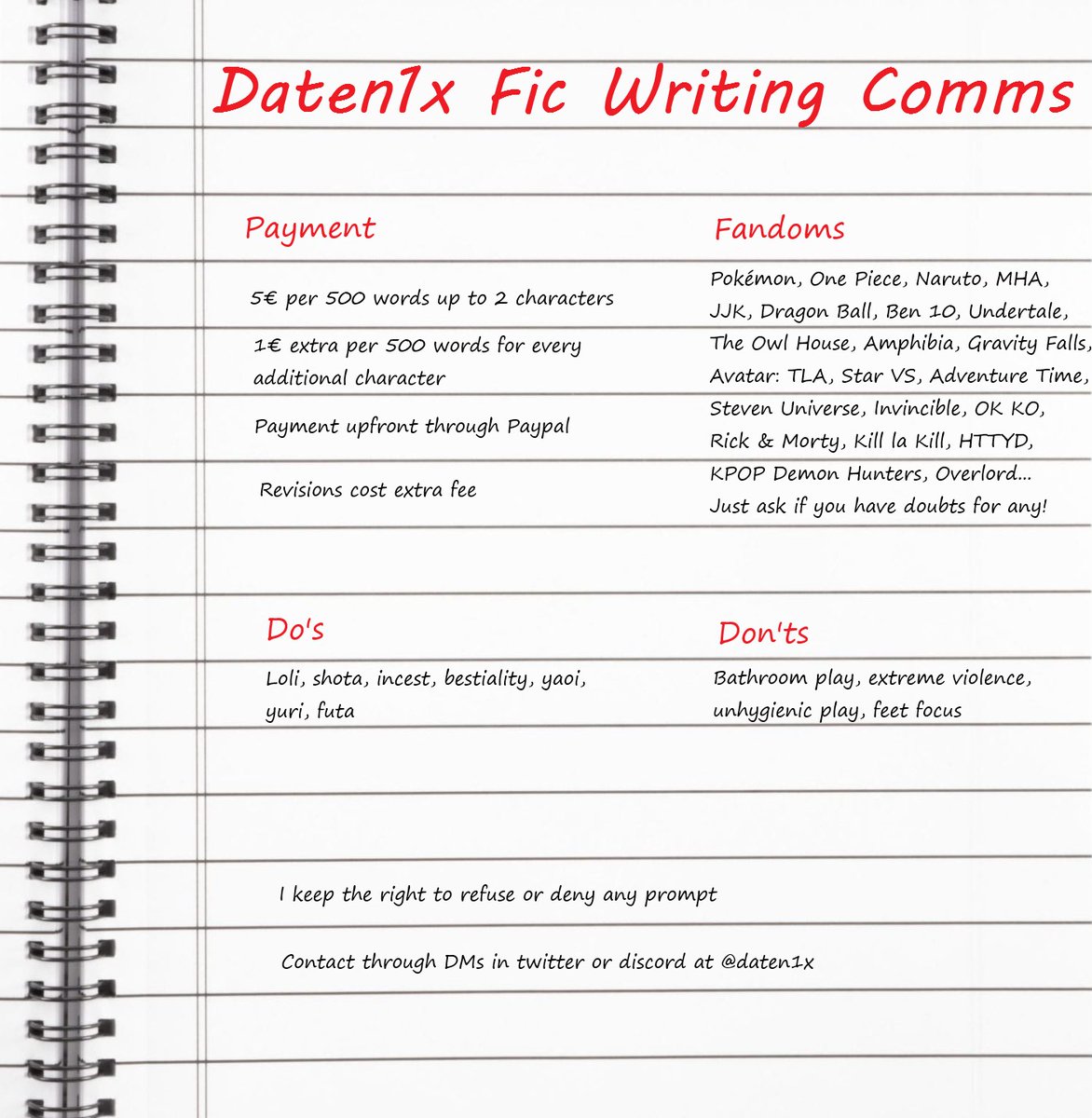 Datenix (FIC COMM OPEN) tweet media
