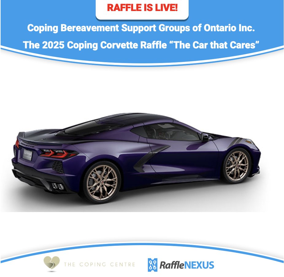 LAST CHANCE!
WIN a 2025 C8 1LT Corvette Stingray Coupe OR many more amazing prizes including a huge 50/50 cash draw prize.

Tickets: copingcentre.rafflenexus.com
Deadline: Nov. 8

Know your limit. Play within it. 18+

#rafflenexus #winfundraising #online5050 #onlineraffle