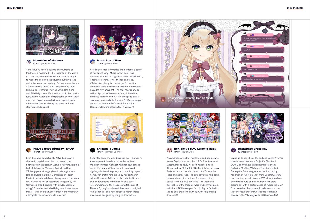 【✨Fun Events✨】
Page 7 - 8

↙ <a href="/roseychuu/">rosey 🍰🦇</a>'s 1.0 model debut
twitch.tv/videos/2601386…

#vtuber . #envtuber . #virtualyoutuber