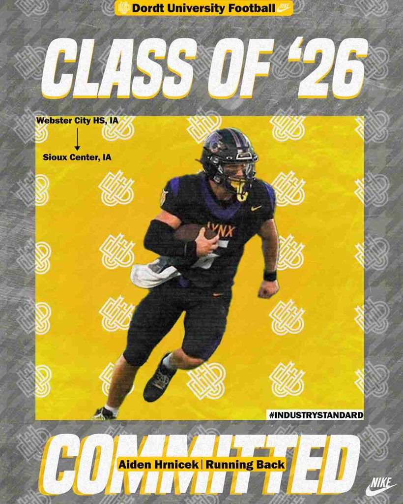 After a lot of thought and conversations with my parents, I have decided to commit to Dordt University to continue my athletic and academic career. Thank you coaches for this opportunity!
<a href="/Luke_Teiger/">Luke Munsterteiger</a> <a href="/LeviJungling05/">Coach Levi Jungling</a> <a href="/coach_penner/">Joel Penner</a> <a href="/wclynxfootball/">Webster City Lynx Football</a> <a href="/CoachTMcCormick/">Tanner McCormick</a>