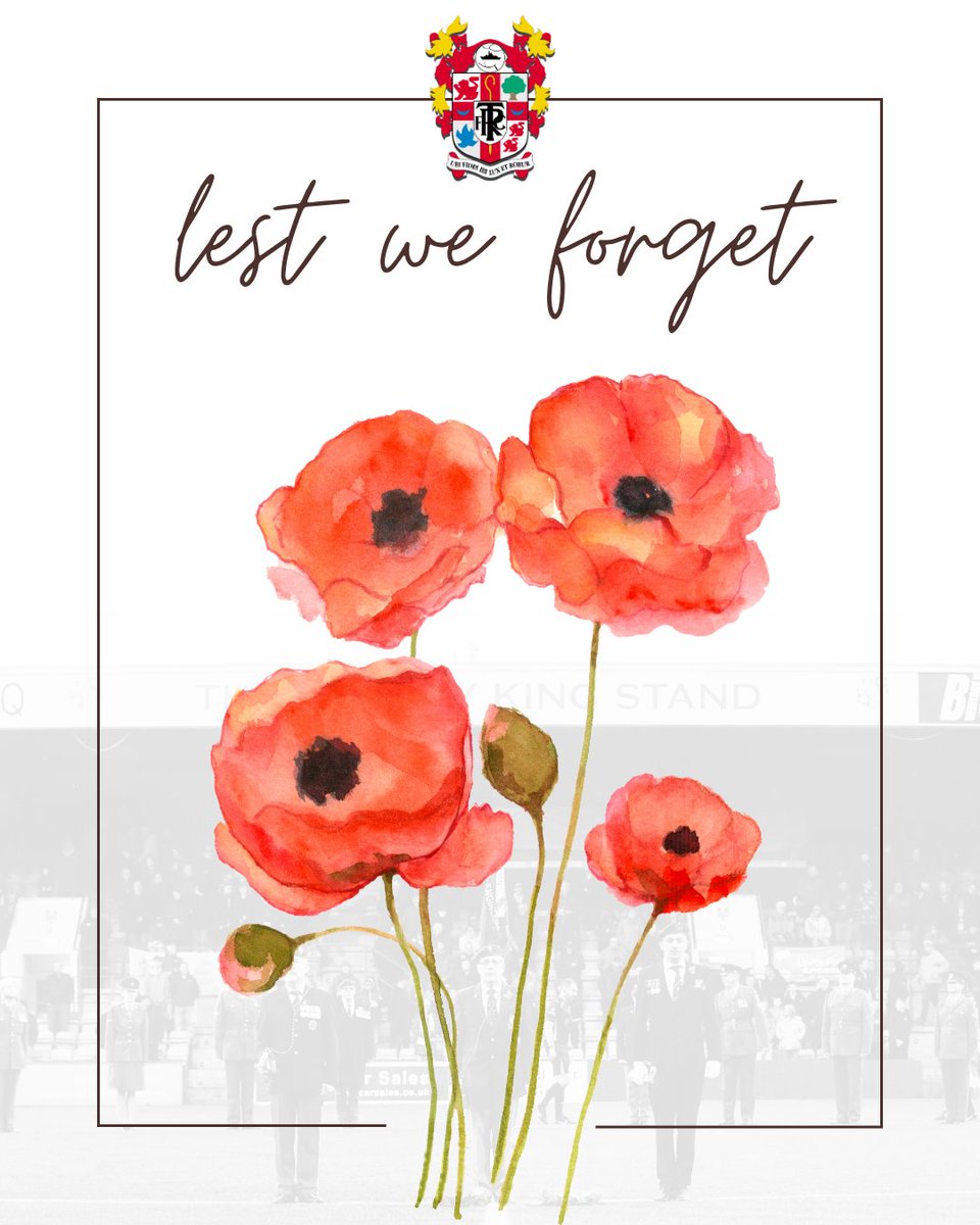 TranmereRovers's tweet photo. They shall grow not old, as we that are left grow old: Age shall not weary them, nor the years condemn. 

At the going down of the sun and in the morning. 

We will remember them. https://t.co/zTLF5i2qbF
