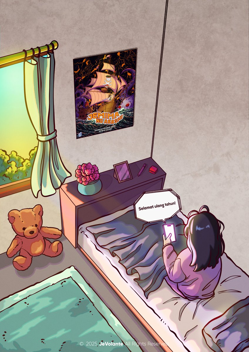 Pagi yang cerah di sebuah kamar yang sunyi, sang gadis tertidur lelap, hingga dering ponsel membangunkannya, “Hmm, kok alarm-nya nyala sih? Hari ini kan libur.” gumamnya. Saat memeriksa ponselnya, ia tersenyum tipis, ternyata itu adalah notifikasi dari sebuah aplikasi yang